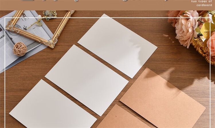 GOTOVAN Blank White Cardboard Hand-Painted DIY Postcards Bookmarks Qixi Valentine's Day Handwritten Doodle Word Cards Message Cards Handmade Gift Thickened DIY Greeting Card Paper 2