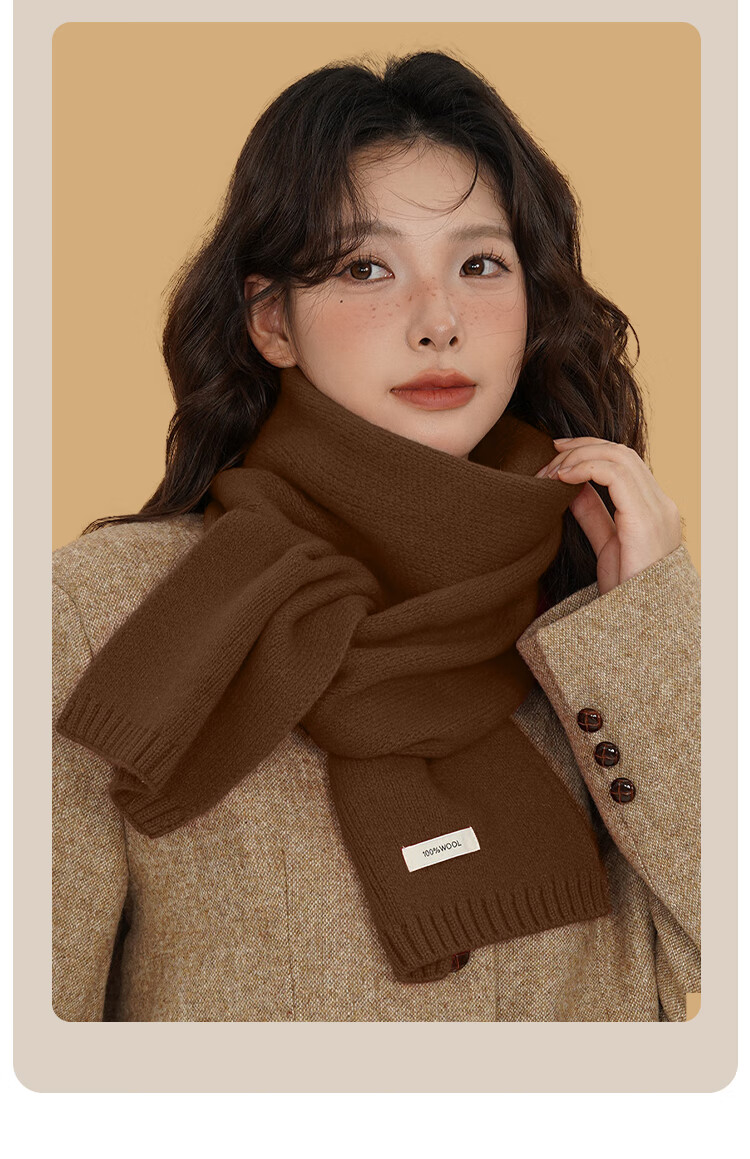FitonTon Women's Winter Scarf 100% Wool Thick Warm Shawl Neck Warmer Gift Box for Girlfriend Birthday New Year 8