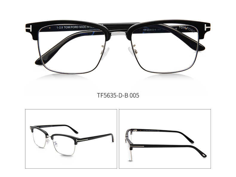 TOM FORD Eyeglass Frames for Men And Women, Optical Frames, Business Lightweight Anti-Blue Light Lenses, Glasses with Prescription Lenses, Eyeglass Frames TF5635 6