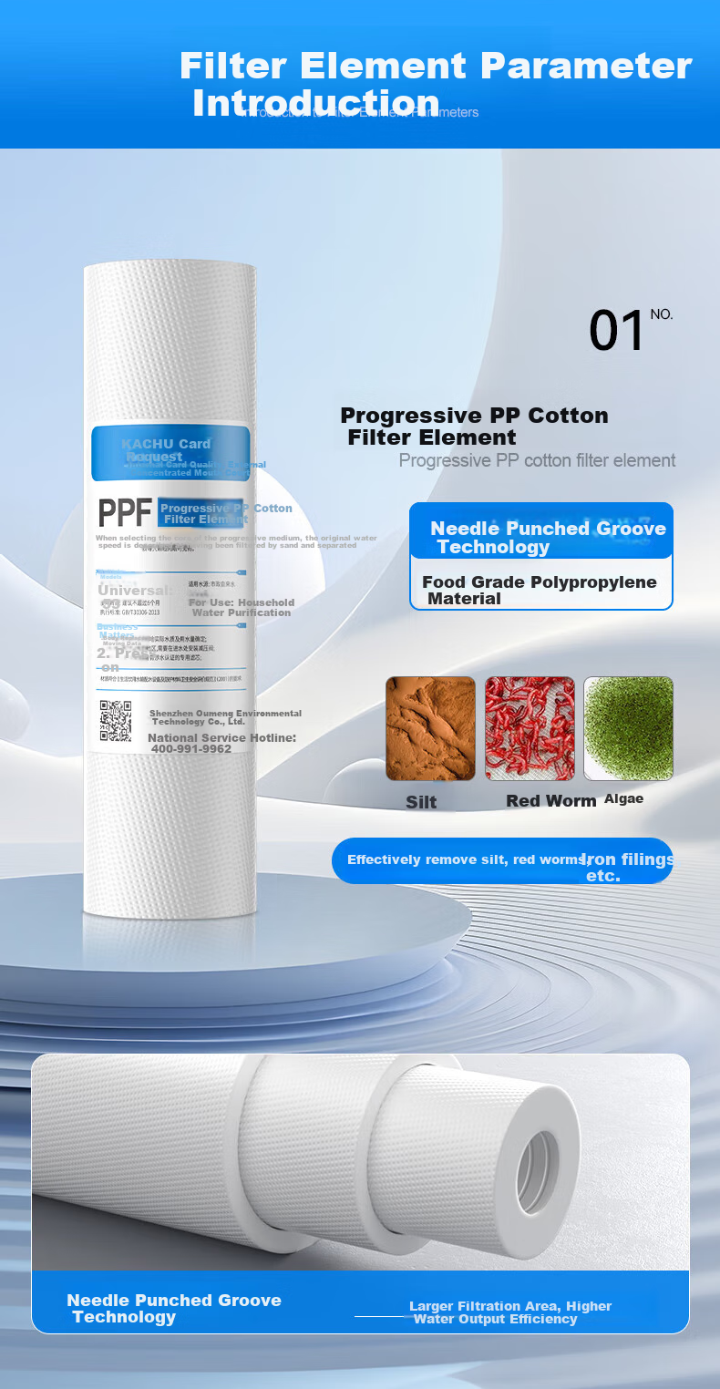 Kaqiu Water Purifier Filter Cartridge, Universal 10-Inch Ultrafiltration Membrane, 20-Inch Household Pre-Filter Hollow Fiber, Tap Water Filtration Ultrafiltration Machine Accessories, 10-Inch Universal UF [Pack of 3] 10