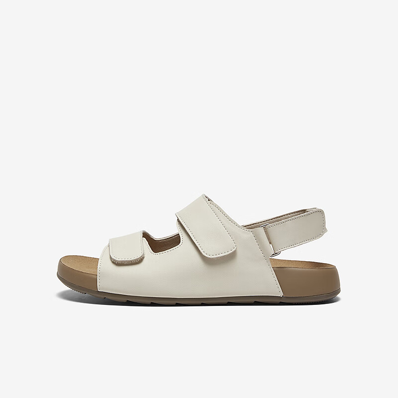 BASTO 26 Summer Birk Style Velcro Comfortable Soft Sole Outdoor Casual Sports Women's Sandals T6418BL6 Off-White Size 39