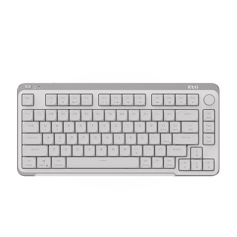 KZZI i75 Youth Edition Low-Profile Tri-Mode Mechanical Keyboard Business Office Slim Portable Hot-Swappable Full-Key Compatible with Apple Long Battery Life RGB Industrial Gray Blueberry Silent Switch