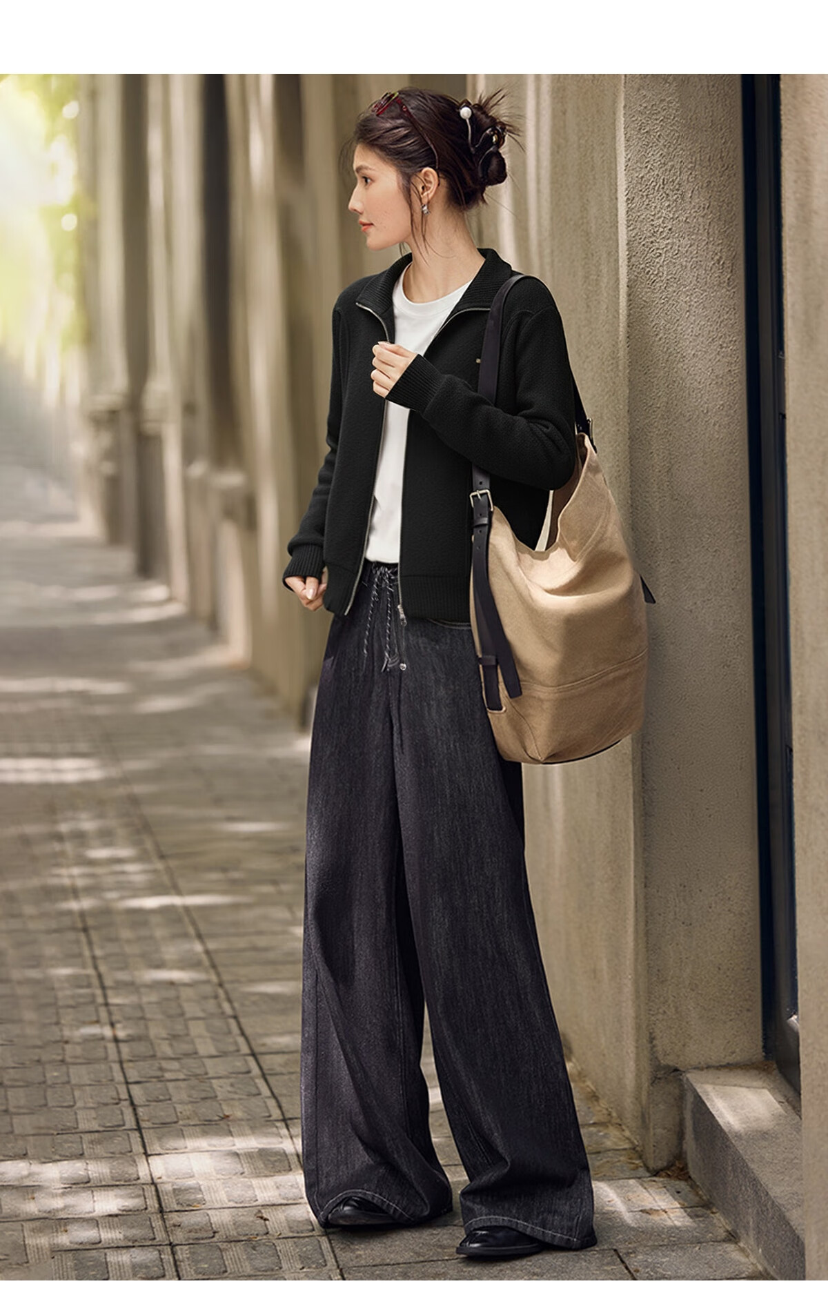 She Enjoy Women's Knitted Cardigan Stand Collar Zipper Sweater Jacket Casual Versatile Knit Outerwear T53Z092 2