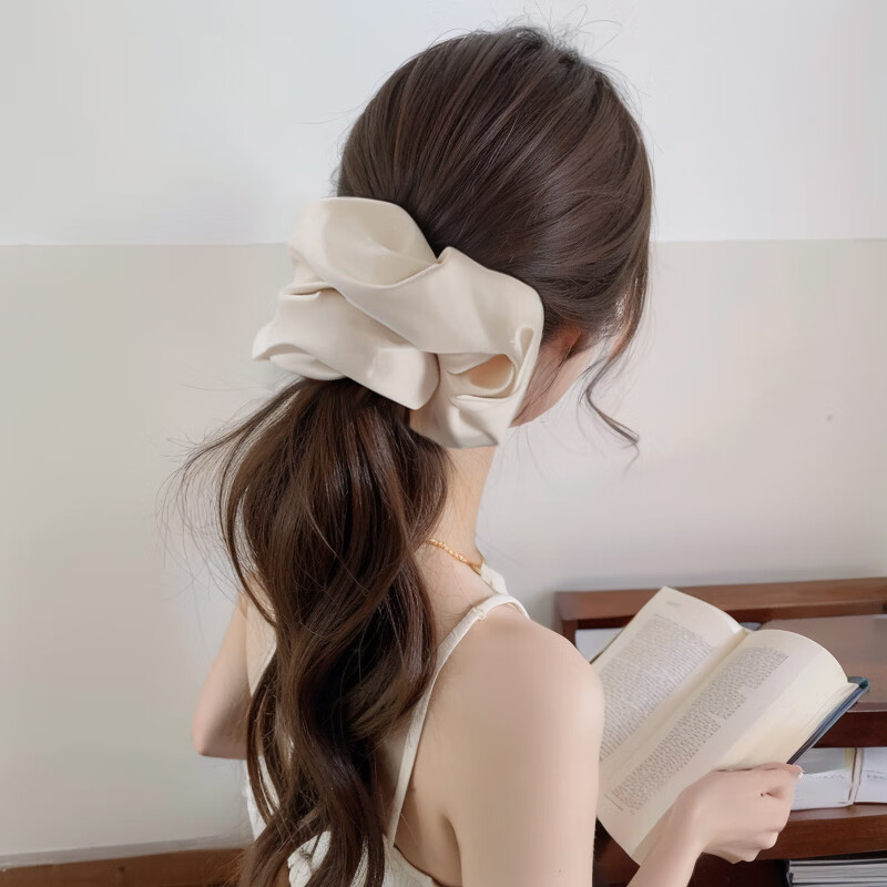 Xiangwan Satin Hair Ties Set of 2, Large Scrunchies for Women, Gentle on Hair, Elegant Hair Bands, Birthday Gift for Her 4