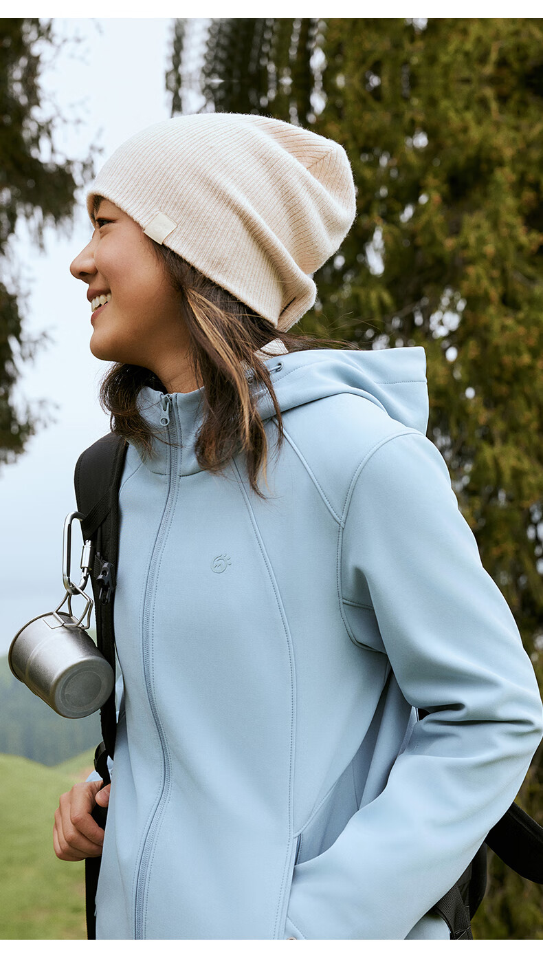 TECTOP Soft Shell Jacket, Fashionable Windproof Breathable Wear-Resistant Coat, Hooded Sports Windbreaker, Cloud Ink Black, M 16