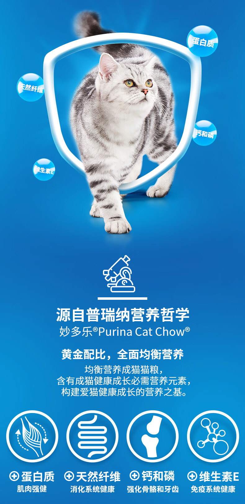 妙多乐(CAT CHOW)成猫猫粮10kg 均衡营养大蓝袋 ...-京东