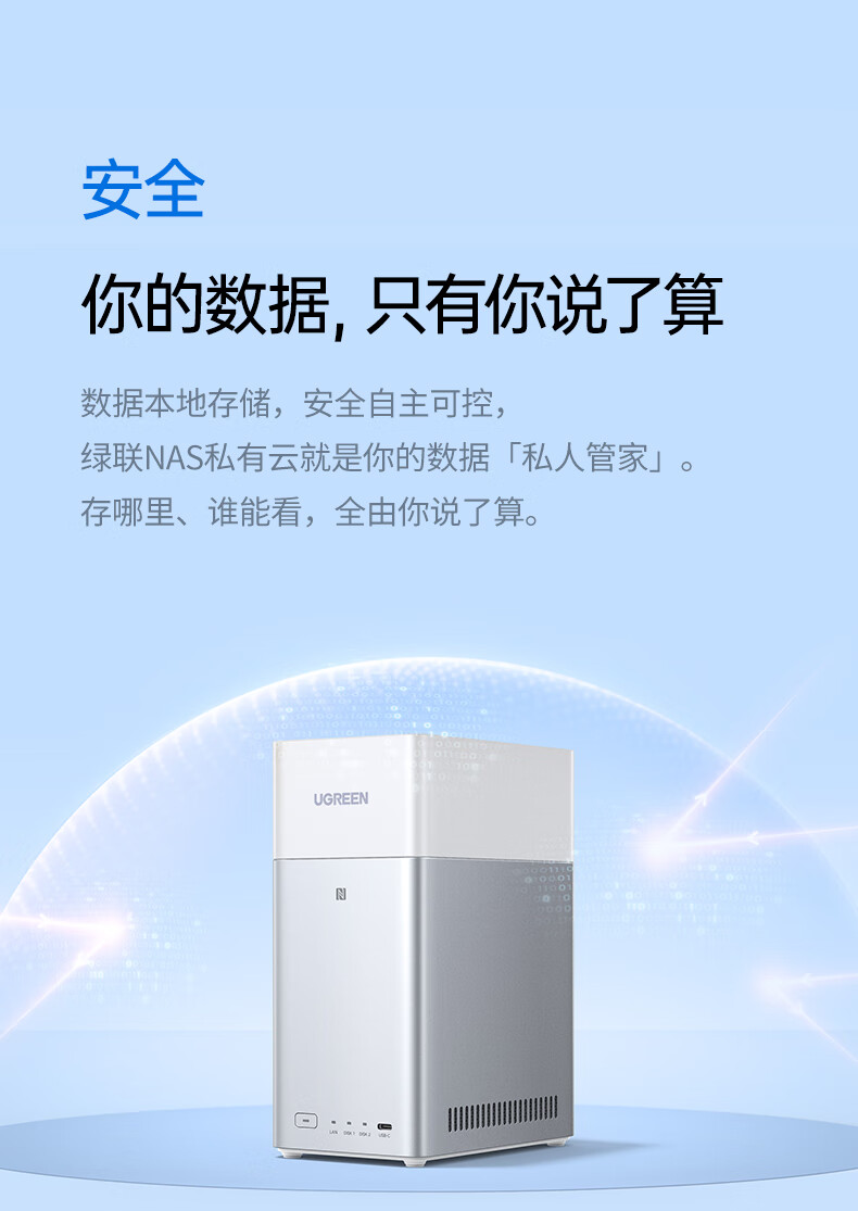 UGREEN Private Cloud DH2300 8GB White Dual-Bay NAS Network Storage Personal Cloud AI Home Hard Drive Server Mobile NFC One-Touch Photo Backup Tablet Expansion 2