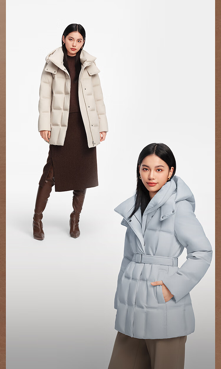 BOSIDENG Women's Thickened Goose Down Hooded Business Jacket Winter Coat New Year Red Hot Sale 6
