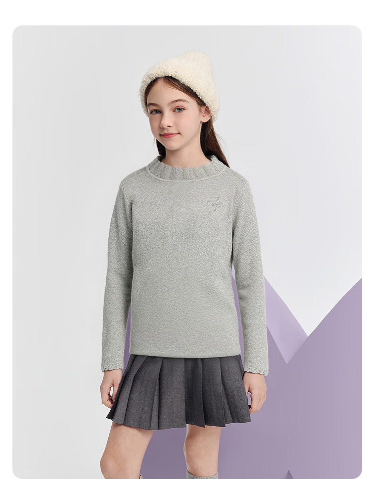 Balabala Girls' Sweater Children's 2025 Winter Knitwear Pullover [Mall Same Style] 202425103020 2
