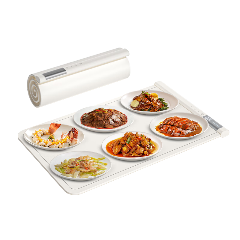 Fudelay Zero Glue Flexible Silicone Foldable Heating Cutting Board 2025 New Multifunctional Household Dining Table Mat Heated Food Warming Plate Electric Heating Board Gadget