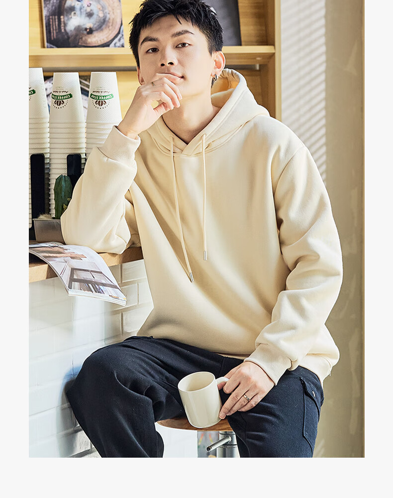 TonLion Men's Hoodie Spring Autumn Casual Loose Fit Lazy Style Unisex Sportswear Sweatshirt 3