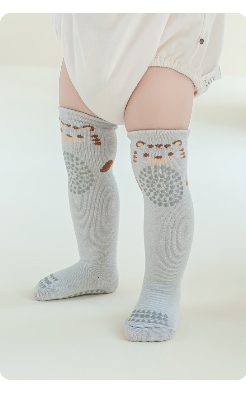 Growth Baby Knee-High Socks Spring Autumn Over-the-Knee Non-Slip Silicone Crawling Indoor Toddler Floor Socks 4