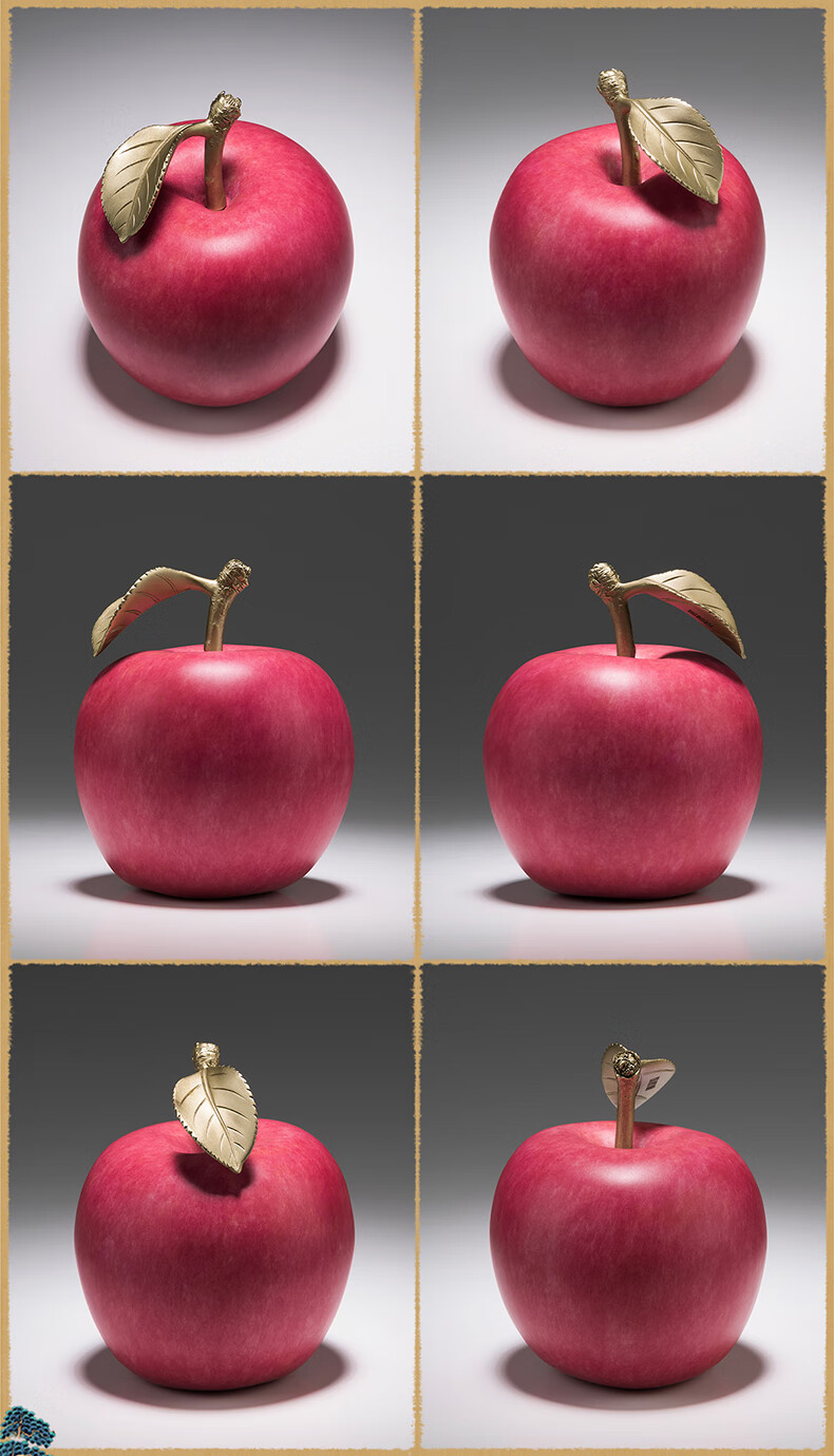 Master Tong "Auspicious Apple" Living Room Peace Apple Copper Ornament Home Decoration Craftsmanship 13