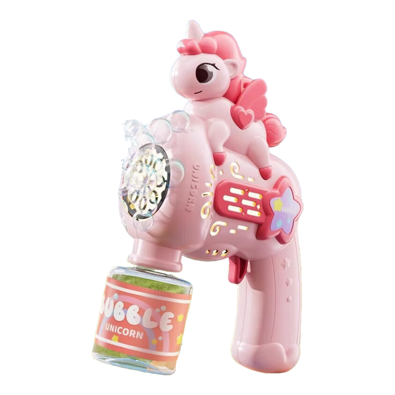 Guou Cute Unicorn Kids Bubble Machine Electric Automatic Girl Toy Children's Day Gift