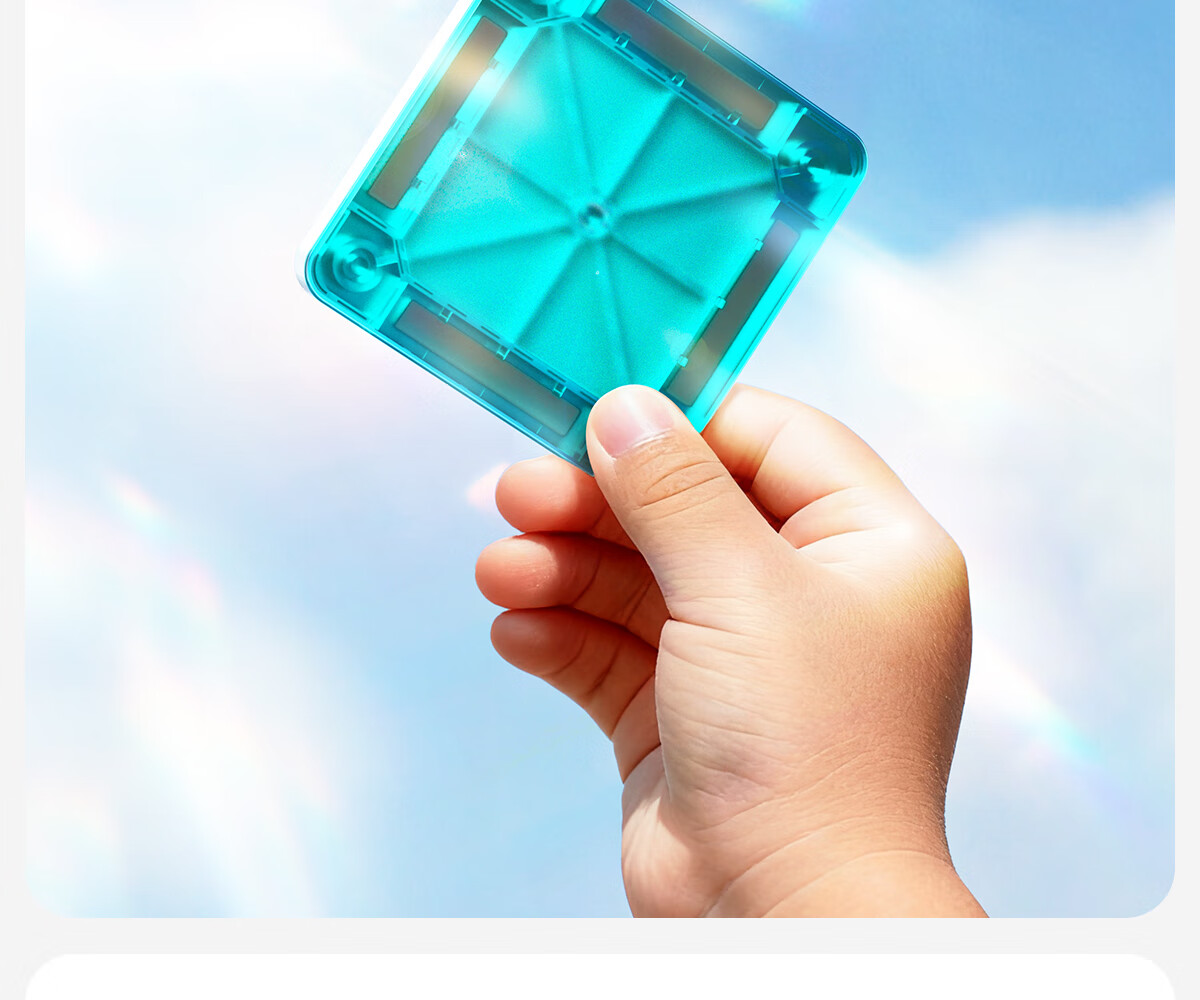 Xinge Diamond Surface Color Window Magnetic Tiles Children's Toy for Boys and Girls Ages 3-6 Magnetic Building Blocks Educational Birthday Gift 50 Pieces 10