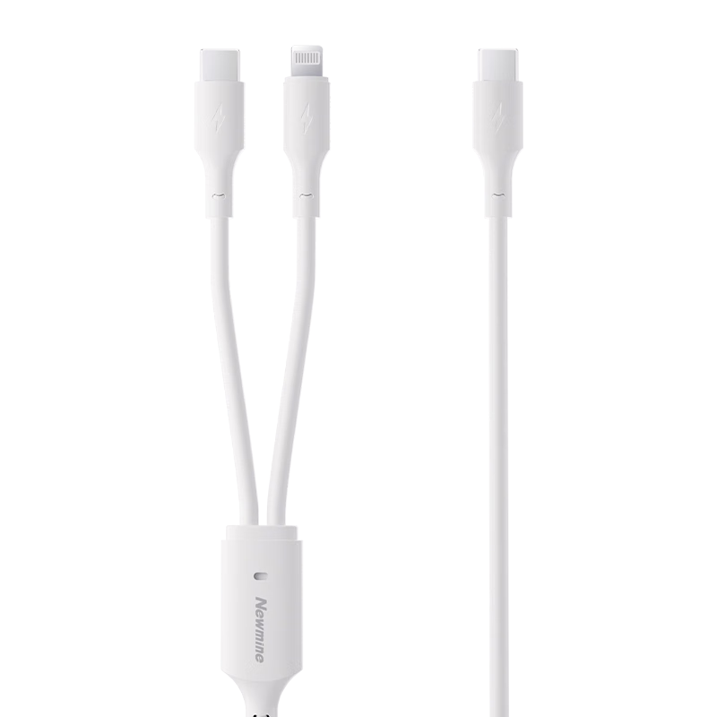 Newmine 2-in-1 60W Super Fast Charging Cable 1.5m for Apple 15-17, Huawei, Xiaomi Phones, Tablets, Laptops