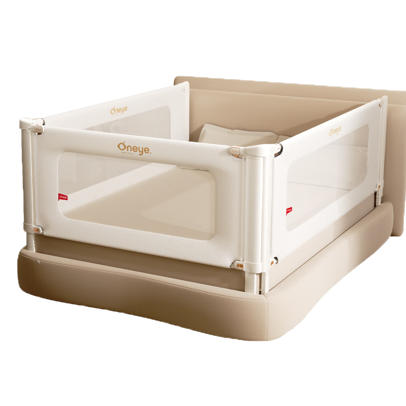Wanya K3 Baby Bed Guardrail, Infant Fall Prevention Rail, Bedside Safety Barrier, Anti-Fall Board, Protective Rail, White Gold, 2.0m, One Side