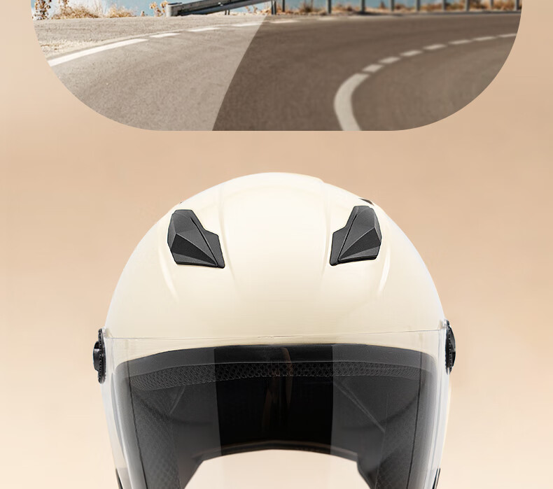 Aima Electric Bike Helmet Motorcycle Half Face Helmet Unisex 3/4 Helmet Windproof Fogproof Warm Single Lens Four Seasons Universal New National Standard Class A 3C Certified B21 Glossy Black 14