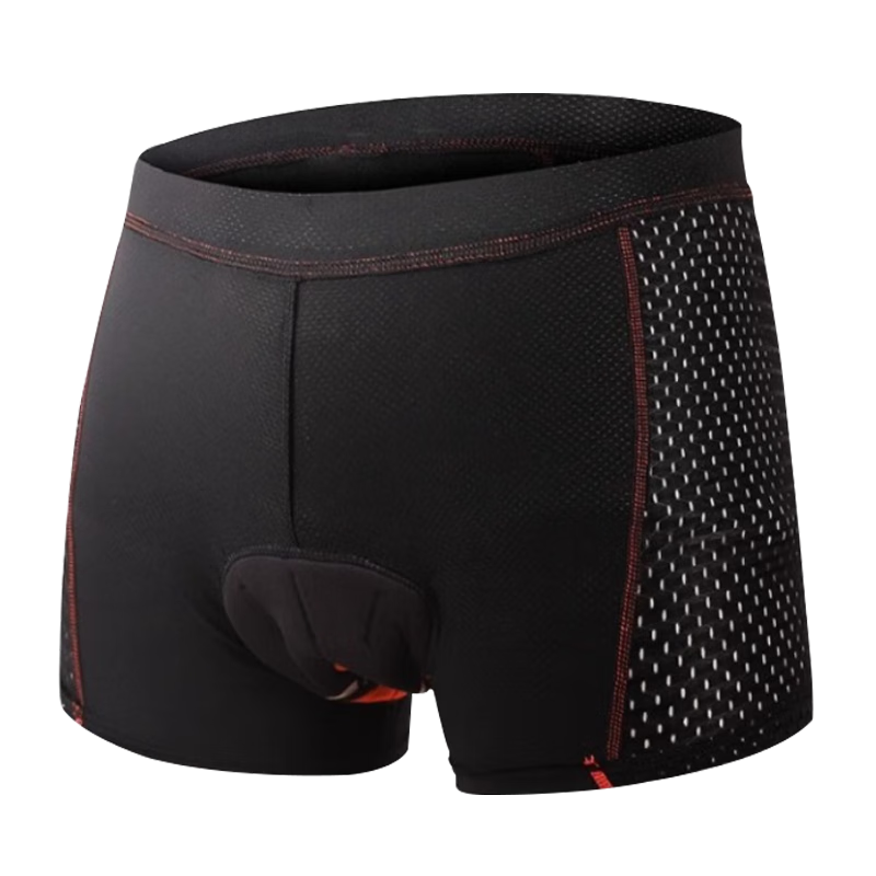 Forever Men's Cycling Shorts Shock-Absorbing Silicone Mountain Road Bike Shorts Four Seasons Black Sponge L