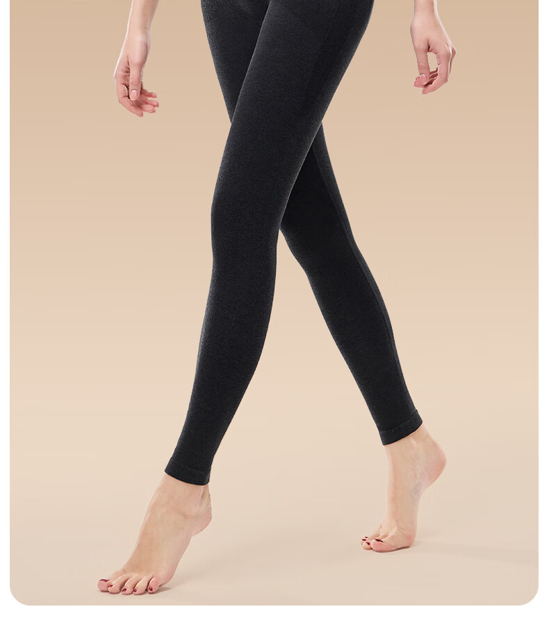 GRACEWELL High-Waist Autumn Winter Women's Cashmere Thermal Shaping Seamless Heat Retention Tummy Control Hip Lift Slim Fit Leggings Coffee XL 21