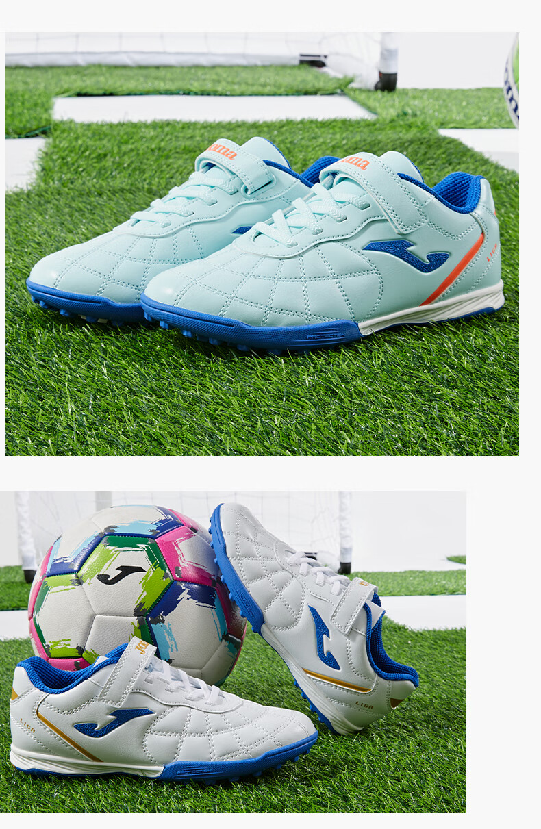 JOMA 2025 New Kids Soccer Shoes TF Turf Studs Youth Primary School Training Shoes Light Blue/Blue 34 2