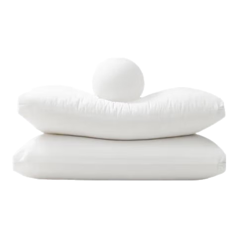 JD Original White Pillow, 100% Healthy Virgin Fiber Class A Antibacterial Pillow Core, Washable Double Pillow, One Pair