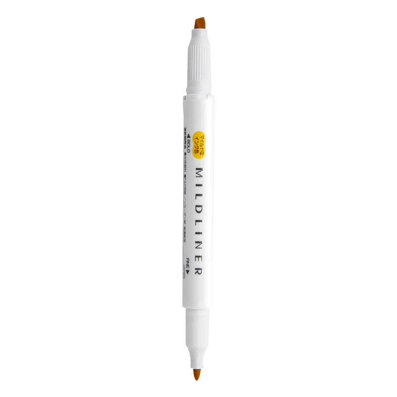 ZEBRA Double-Ended Soft Highlighter, Mildliner Series Single Color Marking Pen, Student Marker, WKT7, Soft Gold