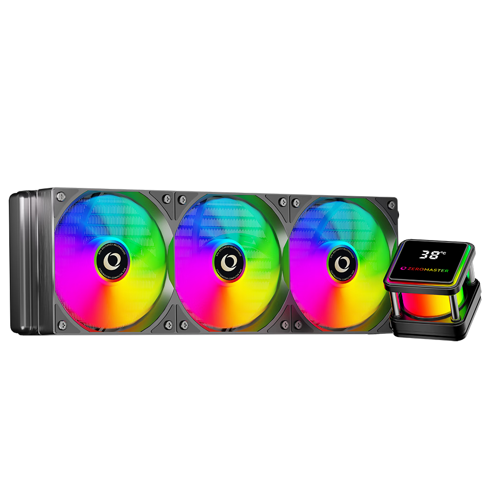 Zero Degree Master 360ARGB All-in-One CPU Liquid Cooler with Temperature Control, RGB Sync, and Temperature Display