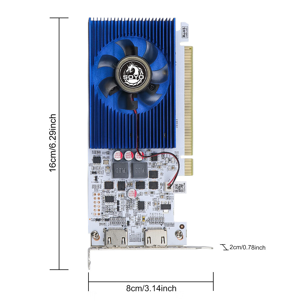 Meijie Fire Dragon GT730 Multi-Display Graphics Card Dual HDMI Half-Height Bright Independent Graphics Card New Small Chassis Industrial Control