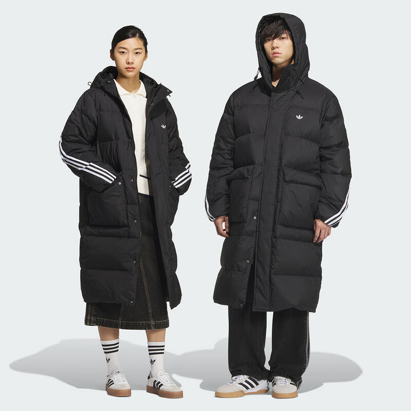 Adidas Originals Unisex 3S LONG DOWN U Long Down Jacket KC2564 Black S 5