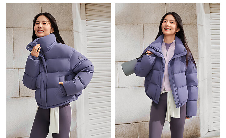 BOSIDENG Women's Off-Season 90% Down Thickened Stand Collar Loose Short Casual Warm Jacket Winter 11
