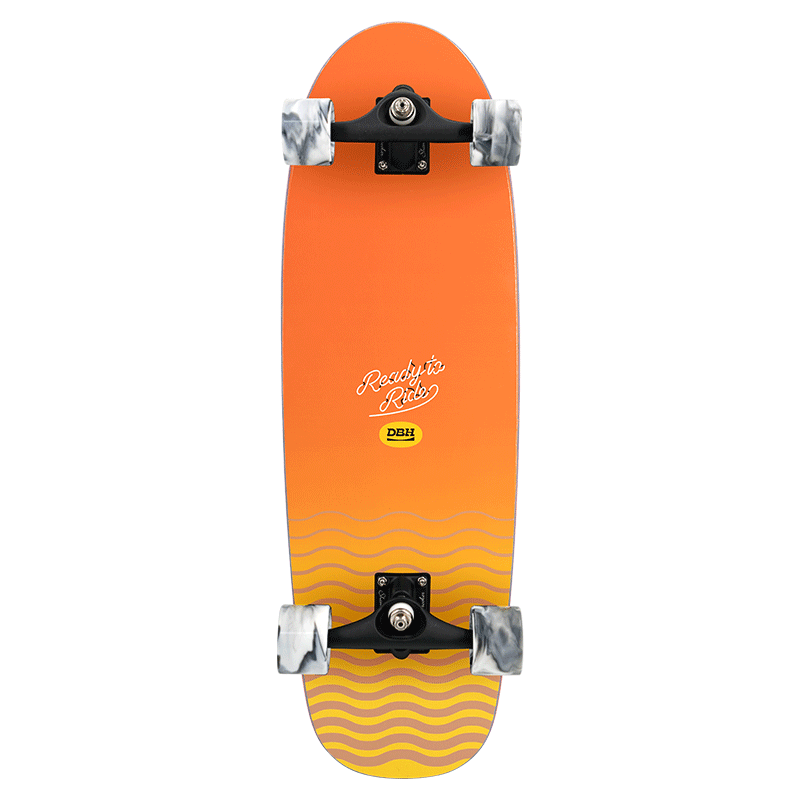 DBH Land Surfboard Children's Skateboard Adult Cruiser Beginner Five-Star Professional Cruiser Orange Wave 28 Inch