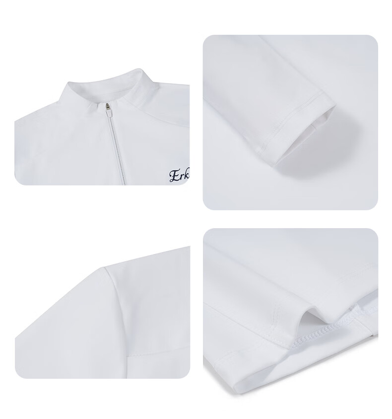 ERKE Women's Long Sleeve T-Shirt 2026 New Half-Placket Stand Collar Tennis Slim Fit Sports Top Versatile Base Layer Running Shirt 17
