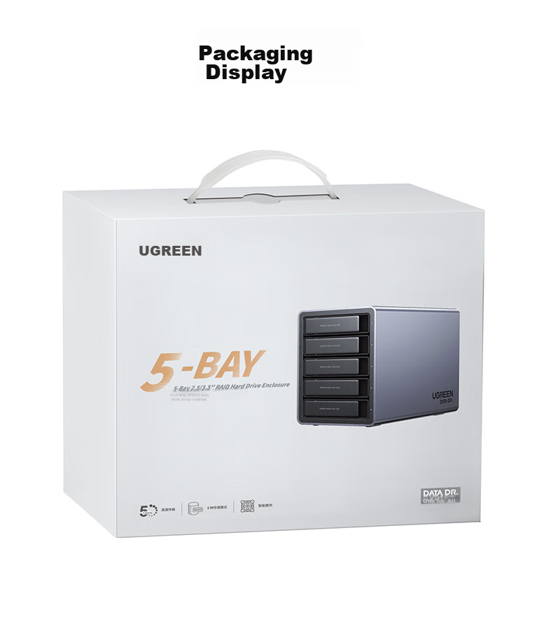 UGREEN Hard Drive Enclosure Multi-Bay Hard Drive Cage (No RAID Array, with Temperature-Controlled Fan) Compatible with Macmini/2.5/3.5 SATA Serial Mechanical And Solid State Drives 35