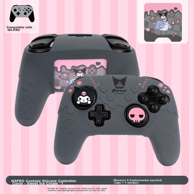 Jixiang Switch Pro Protective Case, Sanrio Kuromi Nspro Game Controller Cover, Cute Cartoon Full Coverage Soft Case, Shockproof Dustproof Protective Shell Accessory