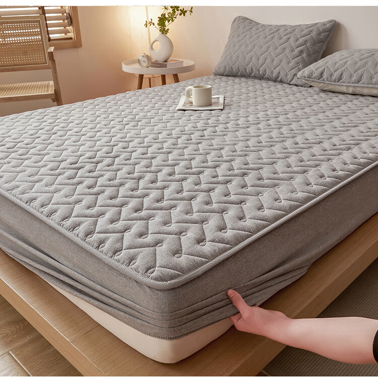 MINISO Quilted Skin-Friendly Cotton Fitted Sheet 1.5x2m Mattress Protector Cover Full Wrap 16
