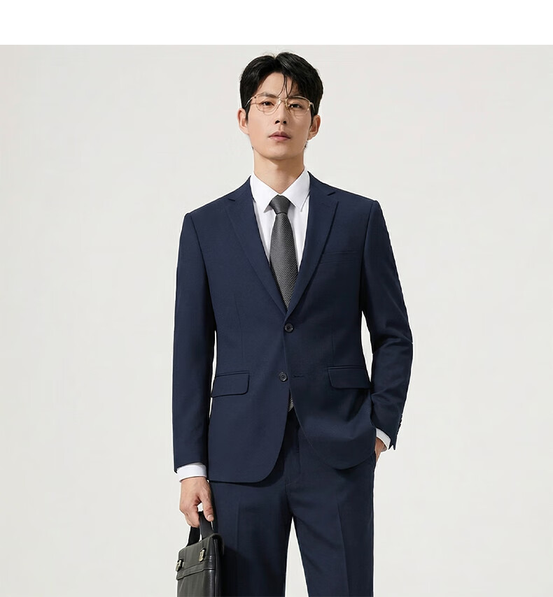 ROMON Men's Slim Fit Business Suit Groom Wedding Tuxedo Formal Blazer Set 6