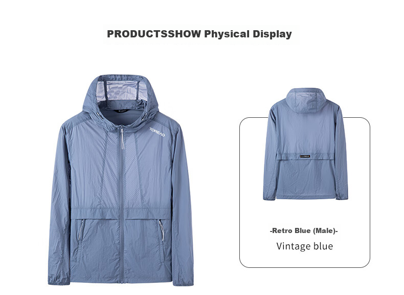 TOREAD Sun Protection Clothing, Spring And Summer Outdoor Couple Lightweight Breathable UPF50+ Skin Coat Sunscreen Jacket 36