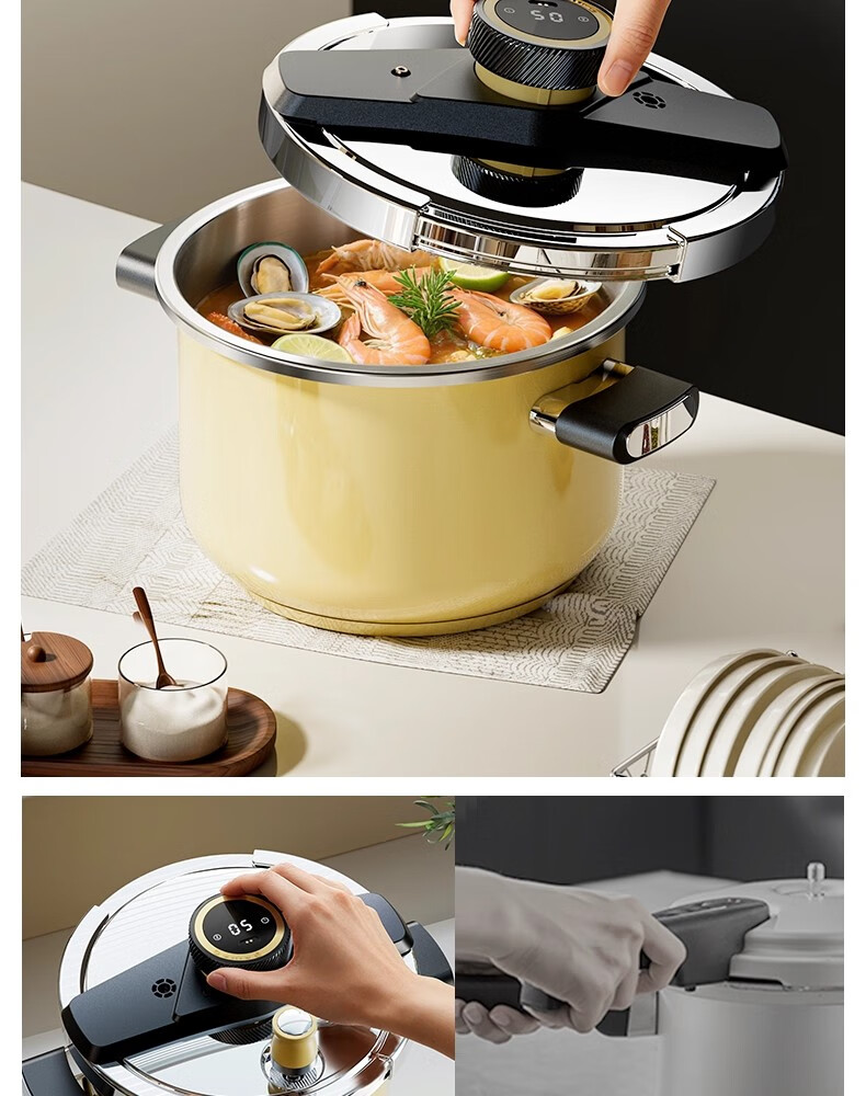Royalstar High-Pressure Cooker 6L Household Small Capacity New Model Gas and Induction Cooker Compatible Explosion-Proof Timed Pressure Cooker 2