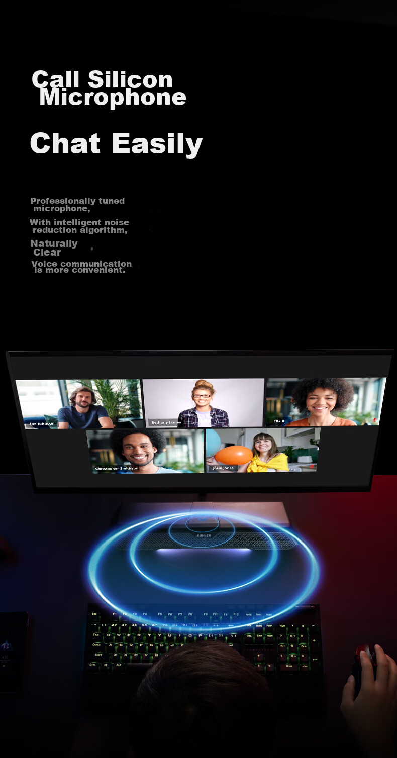 EDIFIER M25 All-In Computer Speakers, Home Desktop Laptop Speakers with RGB Floating Light Effects, High-Fidelity Sound, Black 9