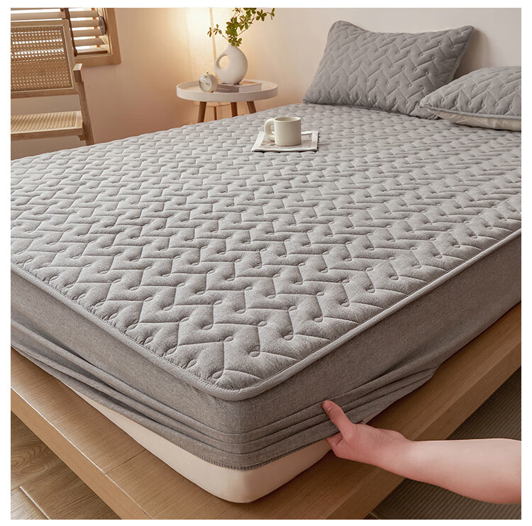 MINISO Quilted Skin-Friendly Cotton Fitted Sheet 1.5x2m Mattress Protector Cover Full Wrap 6