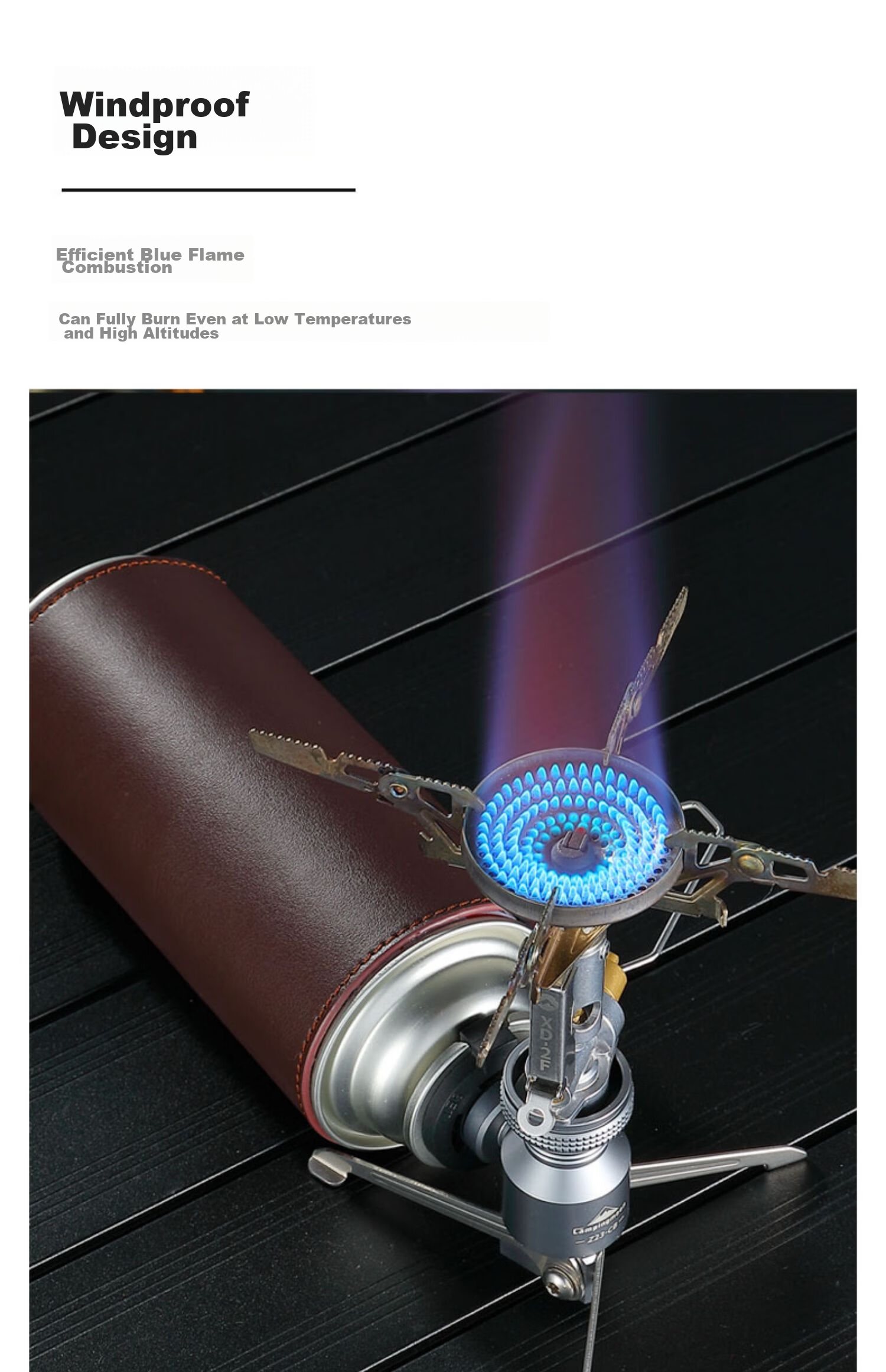 Keman Xuanfeng Rocket Stove Head, Outdoor Camping Picnic Cooking Stove, Portable Folding Gas Stove, High-Power Detachable Stove 5