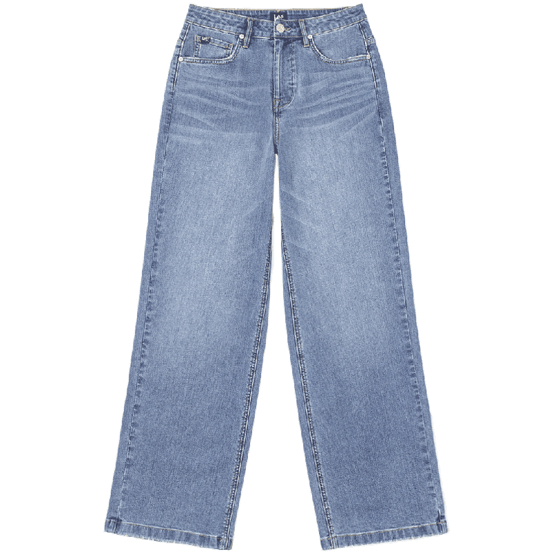 Lee 428 Women's Comfortable High-Waist Straight-Leg Lightweight Jeans Light Blue Size 27