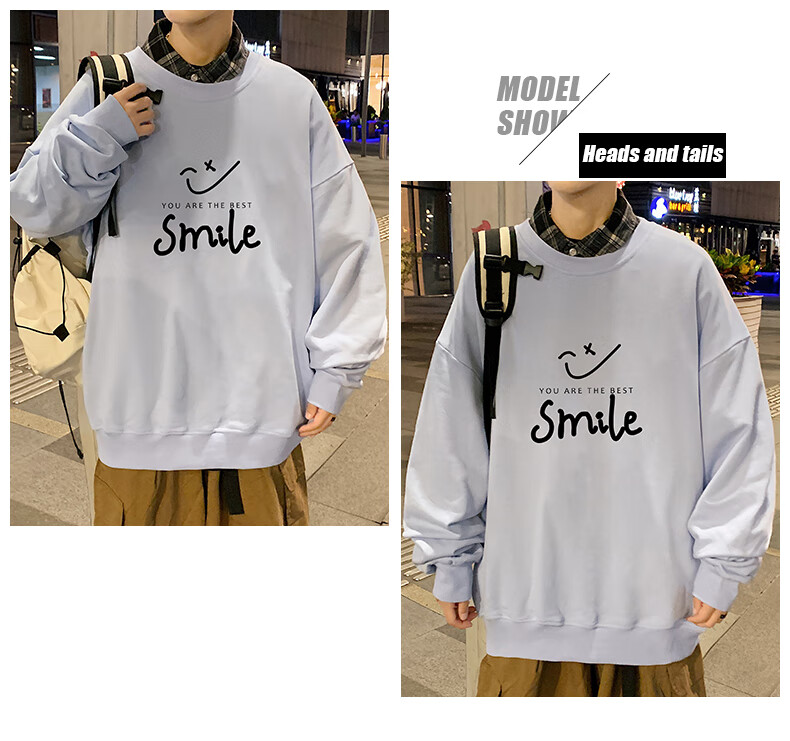 Foss Phil American Vintage Floral Embroidered Crewneck Sweatshirt Men Spring Autumn Loose Casual Top WY013 Obsidian Black 3XL 3