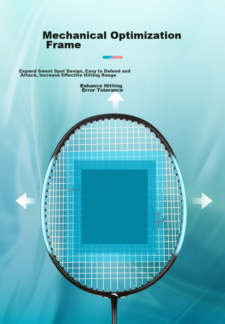 ANTA Professional Carbon Fiber Badminton Racket, Ultra-Light And Durable Single Racket for Competition, Deep Blue Color, Model 638-1 4