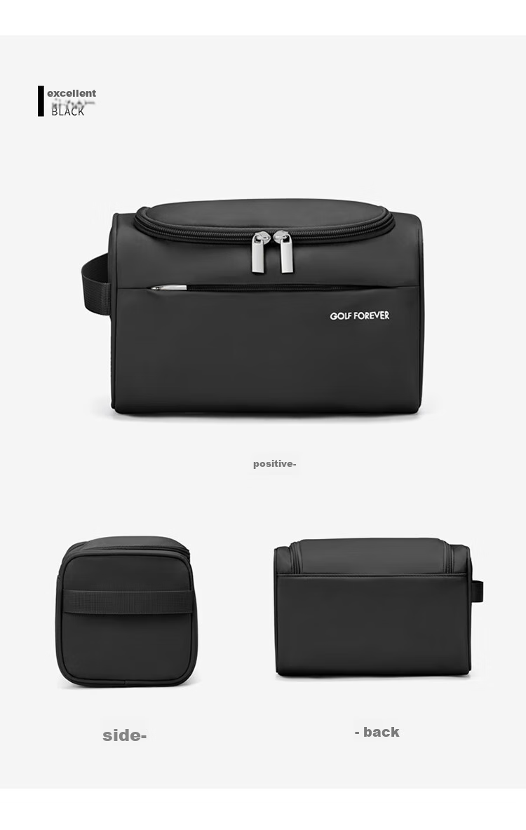 GOLF Toiletry Bag, Travel Organizer Bag, Portable Makeup Bag for Men And Women, Multifunctional Large Capacity Wash Bag, Elegant Black 18