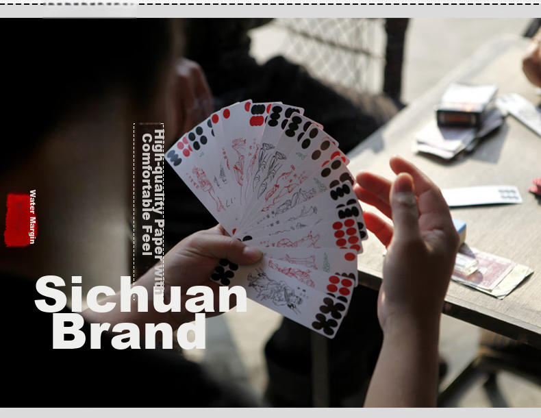 Binwang Sichuan Changpai Super Strip Sichuan Card, Shu Brand, Chuan Brand, Water Margin Playing Cards, Bridge Cards, Four-Character Head, 10 Decks, 808 Props 2