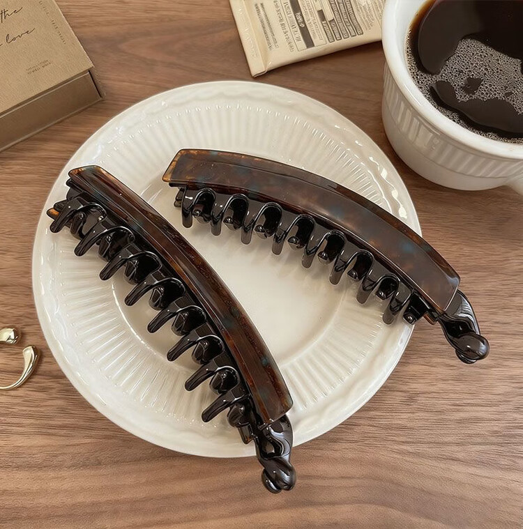 Li Qing Leopard Print Banana Hair Clip [Coffee] Twisted Vertical Clip for Back of Head High Ponytail Hair Claw Gift for Girlfriend Holiday Present 7