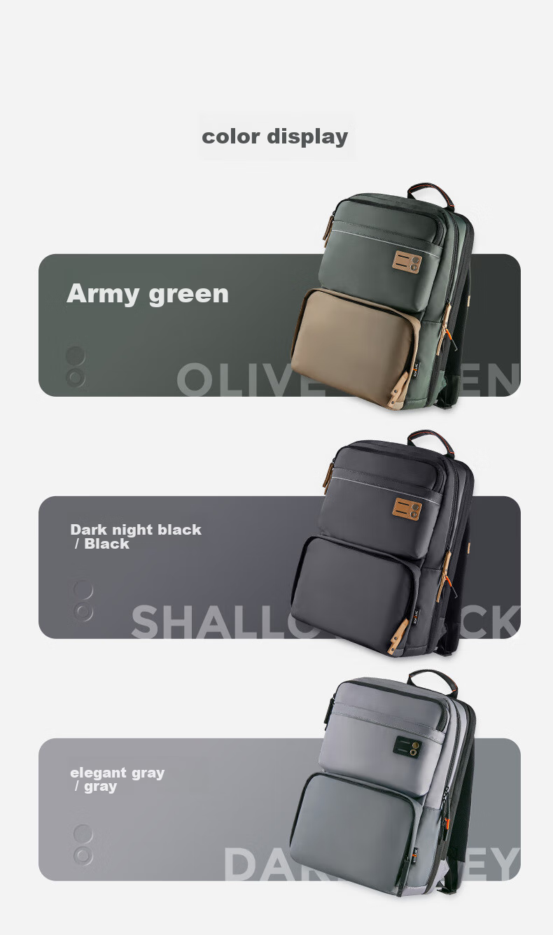 Echolac Backpack, Large Capacity Expandable Laptop Bag, Travel Backpack, Gift for Boyfriend, CKP658 Army Gree 5