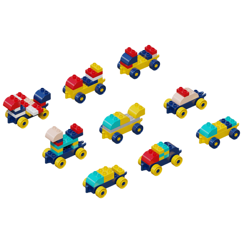 Hushi Xiaobao Building Blocks Compatible with LEGO Large Particles for Ages 0-3-6-8-12 Non-Chewable New Year Christmas Gift for Boys